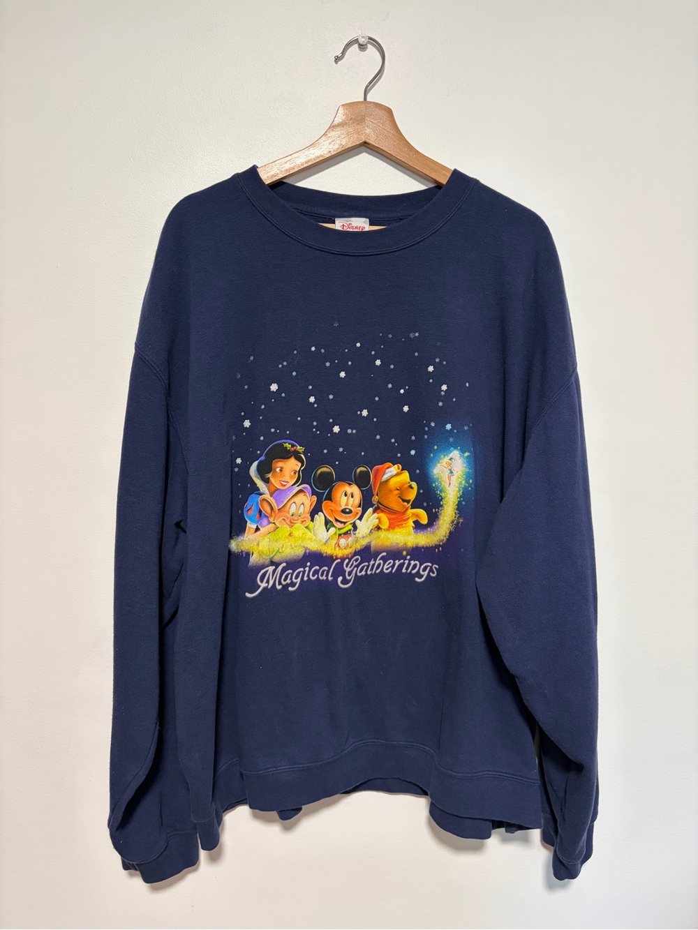 Vintage Y2K Disney Navy Holiday Crewneck Pullover Sweatshirt Size XXL